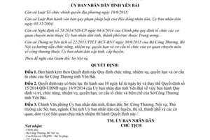 Quyết định 02/2016/QĐ-UBND chức năng nhiệm vụ quyền hạn cơ cấu tổ chức sở công thương Yên Bái