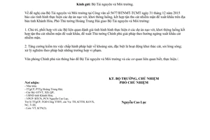 Công văn 613/VPCP-KTN báo cáo dự án nạo vét khơi thông luồng tận thu cát nhiễm mặn xuất khẩu Khánh Hòa