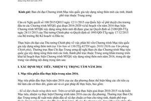 Công văn 02/BCĐTW-VPĐP thực hiện chương trình mục tiêu quốc gia xây dựng nông thôn mới 2016