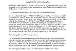 Công văn 2119/BTC-HCSN hướng dẫn trích 40% nguồn thu dịch vụ tạo nguồn cải cách tiền lương 2016