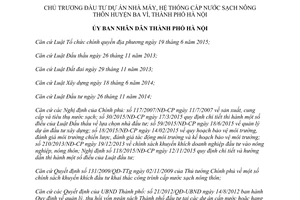 Quyết định 866/QĐ-UBND đầu tư dự án Nhà máy hệ thống cấp nước sạch nông thôn Hà Nội 2016