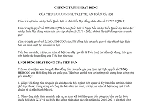 Chương trình hoạt động 44/CTr-TBANTTAT tiểu ban an ninh trật tự an toàn xã hội 2016