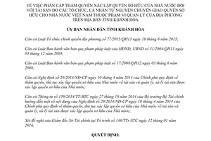 Quyết định 02/2016/QĐ-UBND thẩm quyền xác lập sở hữu nhà nước tài sản cá nhân tự nguyện giao Khánh Hòa