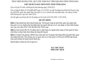 Quyết định 361/QĐ-UBND phổ biến giáo dục pháp luật hòa giải ở cơ sở tiếp cận pháp luật Vĩnh Long 2016