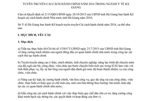 Kế hoạch 24/KH-SYT tuyên truyền cải cách hành chính trong ngành y tế Hà Giang 2016