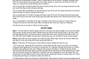 Quyết định 47/QĐ-TCTK tổ chức điều tra doanh nghiệp 2016