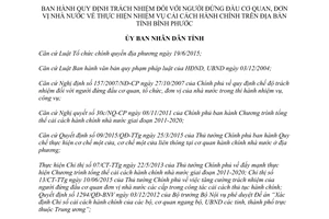 Quyết định 08/2016/QĐ-UBND trách nhiệm người đứng đầu thực hiện cải cách hành chính Bình Phước