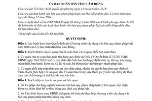 Quyết định 299/QĐ-UBND 2016 Chương trình xây dựng văn bản quy phạm pháp luật Lâm Đồng