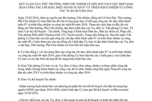 Thông báo 11/TB-UBDT kết luận công tác chỉ đạo điều hành tuần 7 triển khai nhiệm vụ công tác tuần 8 2016
