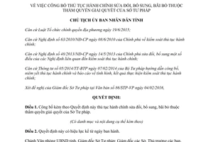 Quyết định 474/QĐ-UBND thủ tục hành chính thẩm quyền sở tư pháp Hà Tĩnh 2016