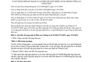 Thông tư 29/2016/TT-BTC sửa đổi phí sát hạch lệ phí cấp giấy phép lái xe Công an nhân dân