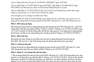 Thông tư 30/2016/TT-BTC phí sử dụng đường bộ trạm thu phí km1999+300 quốc lộ 1 Tiền Giang
