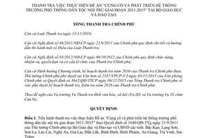 Quyết định 264/QĐ-TTCP thanh tra việc thực hiện đề án phát triển hệ thống trường phổ thông dân tộc nội trú