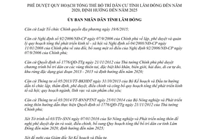 Quyết định 322/QĐ-UBND phê duyệt quy hoạch tổng thể bố trí dân cư tỉnh Lâm Đồng 2016