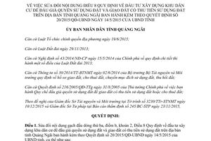 Quyết định 09/2016/QĐ-UBND xây dựng khu dân cư đấu giá quyền sử dụng đất giao đất Quảng Ngãi