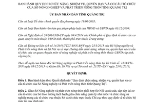 Quyết định 05/2016/QĐ-UBND quyền hạn cơ cấu Sở Nông nghiệp và Phát triển nông thôn Quảng Trị 2016