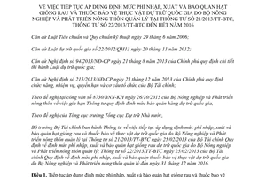 Thông tư 32/2016/TT-BTC phí nhập xuất bảo quản hạt giống rau thuốc bảo vệ thực vật dự trữ quốc gia