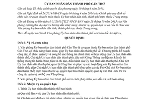 Quyết định 07/2016/QĐ-UBND chức năng nhiệm vụ quyền hạn tổ chức Văn phòng Ủy ban nhân dân Cần Thơ