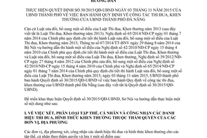 Hướng dẫn 287/HD-SNV thi đua khen thưởng Đà Nẵng 2016