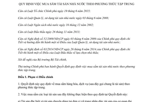 Quyết định 08/2016/QĐ-TTg quy định việc mua sắm tài sản nhà nước theo phương thức tập trung