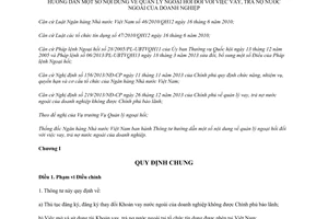 Thông tư 03/2016/TT-NHNN quản lý ngoại hối vay trả nợ nước ngoài của doanh nghiệp