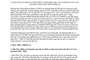 Kế hoạch 102/KH-UBND cung cấp dịch vụ công trực tuyến mức độ 3 4 Nghệ An 2016