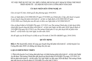 Quyết định 740/QĐ-UBND quy hoạch tổng thể phát triển kinh tế xã hội huyện Con Cuông Nghệ An 2020 2016