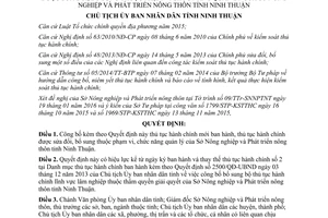 Quyết định 453/QĐ-UBND công bố thủ tục hành chính mới sửa đổi Sở Nông nghiệp Ninh Thuận 2016