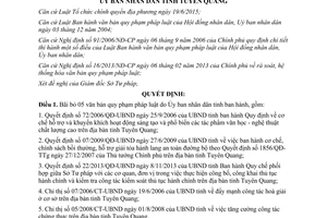 Quyết định 52/QĐ-UBND bãi bỏ văn bản quy phạm pháp luật Tuyên Quang 2016