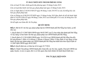 Quyết định 1090/QĐ-UBND bãi bỏ 02 văn bản quy phạm pháp luật Đà Nẵng 2016