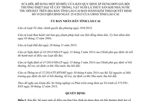 Quyết định 07/2016/QĐ-UBND đơn giá bồi thường thiệt hại thủy sản thu hồi đất Lào Cai 2016