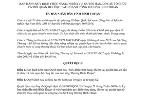 Quyết định 02/2016/QĐ-UBND nhiệm vụ quyền hạn cơ cấu Sở Công Thương Bình Thuận