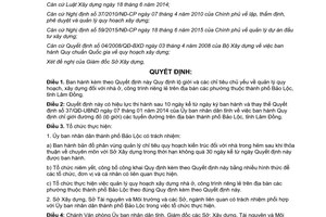 Quyết định 08/2016/QĐ-UBND lộ giới chỉ tiêu quy hoạch xây dựng nhà ở công trình riêng lẻ Lâm Đồng