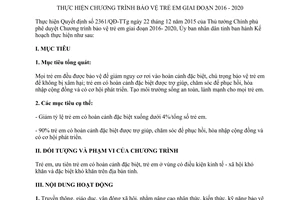 Kế hoạch 224/KH-UBND bảo vệ trẻ em giai đoạn 2016 2020 Hà Nam