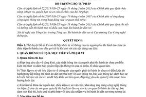 Quyết định 152/QĐ-BTP cơ sở dữ liệu điện tử thông tin người phải thi hành án chưa có điều kiện thi hành