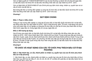 Thông tư 02/2016/TT-BNV tổ chức bầu cử đại biểu Quốc hội khóa XIV đại biểu Hội đồng nhân dân các cấp