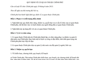 Nghị định 10/2016/NĐ-CP cơ quan thuộc Chính phủ