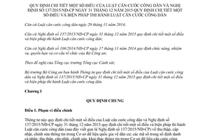 Thông tư 07/2016/TT-BCA quy định chi tiết luật căn cước công dân nghị định 137/2015/NĐ-CP