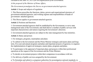 Decree 10/2016/ND-CP government attached agencies