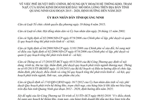 Quyết định 301/QĐ-UBND 2016 điều chỉnh Quy hoạch cửa hàng khí dầu mỏ hóa lỏng Quảng Ninh