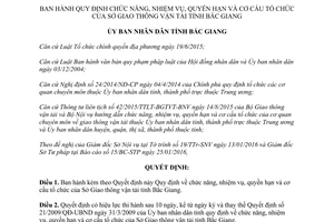 Quyết định 88/2016/QĐ-UBND nhiệm vụ quyền hạn cơ cấu sở giao thông vận tải Bắc Giang 2016