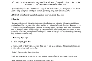 Kế hoạch 961/KH-UBND tăng cường bảo đảm trật tự an toàn giao thông nông thôn Đồng Nai 2016