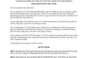 Quyết định 148/QĐ-KTNN nâng bậc lương trước thời hạn công chức viên chức thành tích xuất sắc 2016