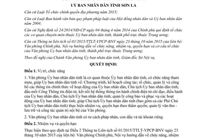 Quyết định 03/2016/QĐ-UBND chức năng nhiệm vụ quyền hạn cơ cấu tổ chức Văn phòng Ủy ban Sơn La