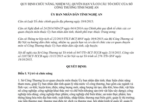 Quyết định 16/2016/QĐ-UBND chức năng nhiệm vụ quyền hạn và cơ cấu tổ chức Sở Công Thương Nghệ An