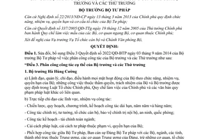 Quyết định 164/QĐ-BTP sửa đổi phân công công tác của bộ trưởng các thứ trưởng 2016