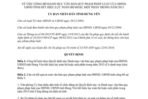 Quyết định 307/QĐ-UBND văn bản hội đồng ủy ban nhân dân hết hiệu lực Hưng Yên 2016