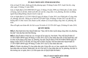 Quyết định 01/2016/QĐ-UBND Quy chế tổ chức tuyển dụng công chức xã phường thị trấn Hải Dương
