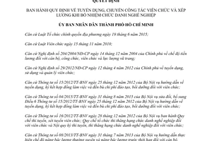 Quyết định 03/2016/QĐ-UBND tuyển dụng chuyển công tác viên chức xếp lương thành phố Hồ Chí Minh