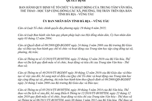 Quyết định 06/2016/QĐ-UBND hoạt động Trung tâm Văn hóa Thể thao Bà Rịa Vũng Tàu 2016